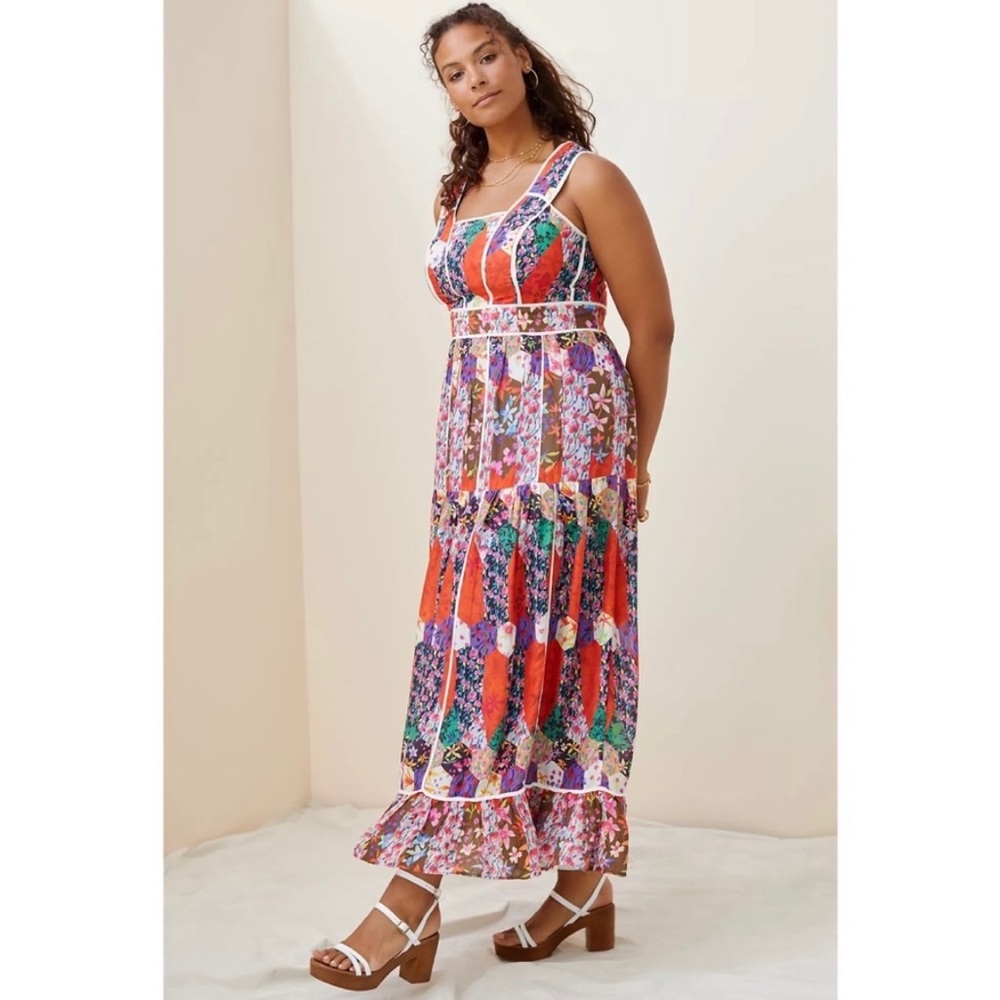 NWT Anthropologie Square Neck Maxi Dress